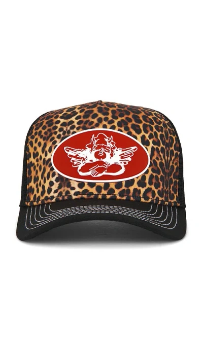 Boys Lie He's A Cheetah Trucker Hat In Black