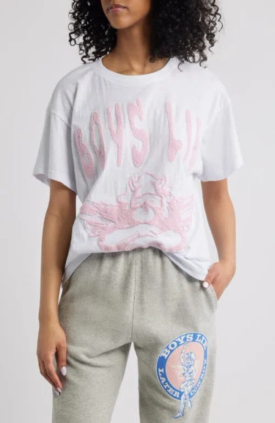 Boys Lie In Denial Logo Appliqué T-shirt