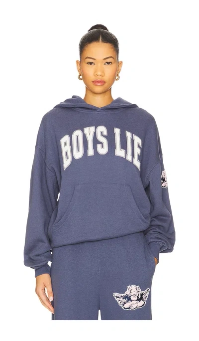 Boys Lie In Too Deep Racer Hoodie In Blue