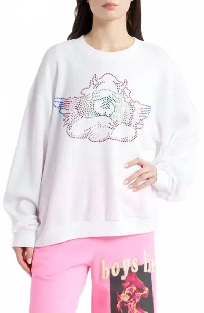 Boys Lie Kara Crewneck Top In White