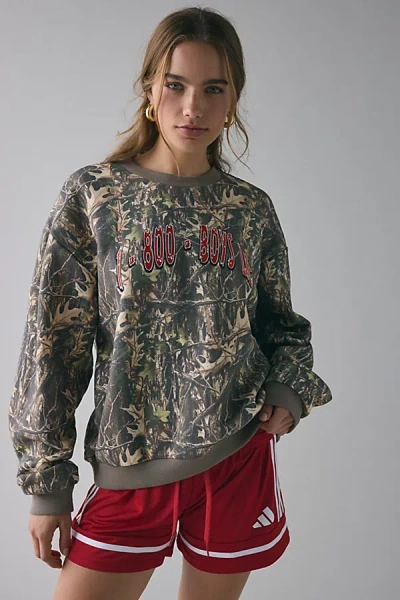 Boys Lie Kara Manhunt Graphic Crewneck Pullover Top In Camo, Women's At Urban Outfitters In Green