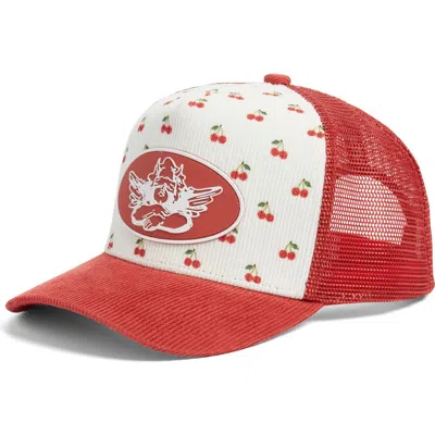 Boys Lie Know How To Pick 'em Corduroy Trucker Hat In Red