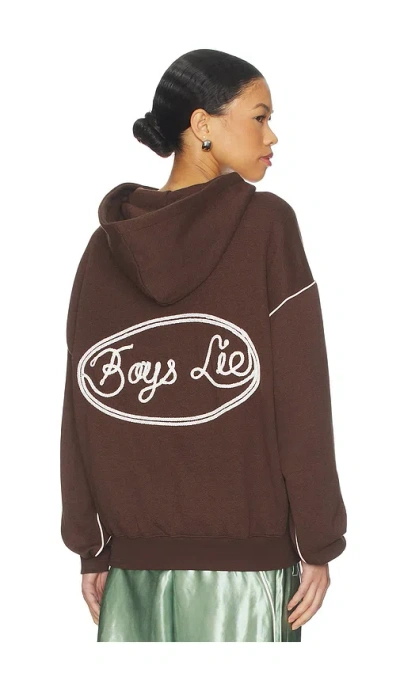 Boys Lie Lasso'd Up Racer Hoodie In Brown