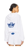 Boys Lie Later Cowboy Alex Zip Hoodie In White
