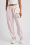 Boys Lie Let Love Guide My Way Kimmy Waffle Knit Sweatpants In Pink