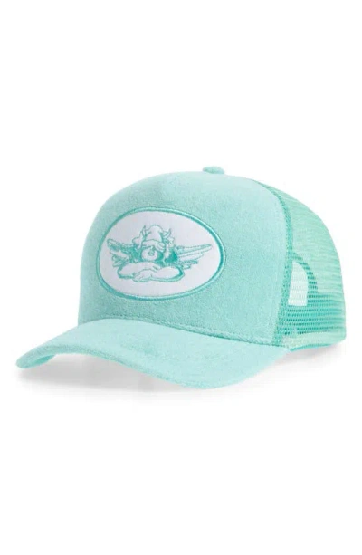 Boys Lie Lover Terry Trucker Hat In Light/ Pastel Green