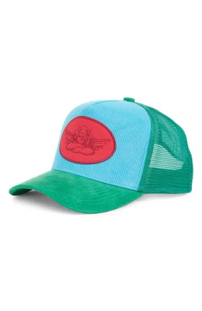 Boys Lie Made In Heaven Corduroy Trucker Hat In Green