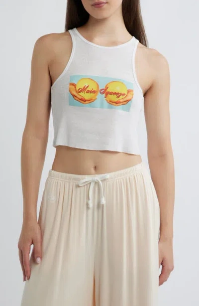 Boys Lie Main Squeeze Beegee Crop Tank In White
