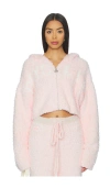 Boys Lie Mami Alex Crop Zip Hoodie In Pink