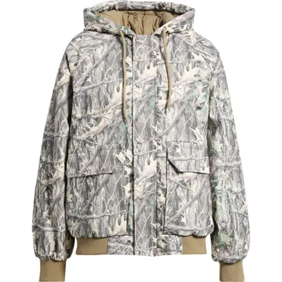 Boys Lie Manhunt Silver Camo Utility Jacket In Gray