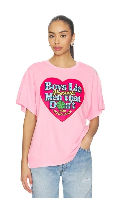 Boys Lie Men Don't Boyfriend Tee In Pink