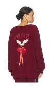 Boys Lie Mon Cheri Thermal Sweatshirt In Burgundy