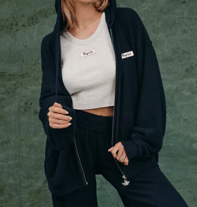 Boys Lie Name 'em Harley Zip Hoodie In Navy In Blue