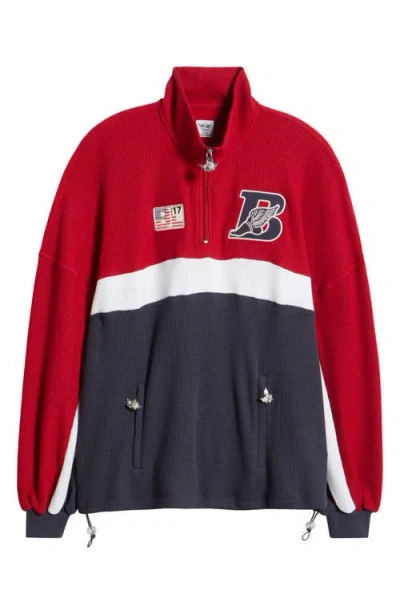 Boys Lie Off Duty A1 Alex Waffle Knit Half Zip Sweatshirt In Multi