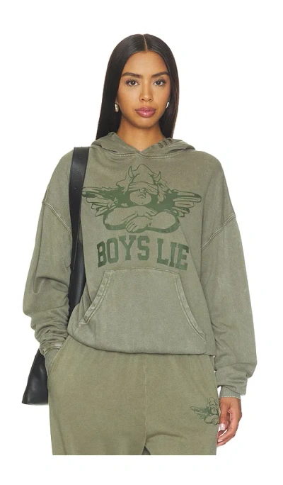 Boys Lie Old School Racer Hoodie In Green