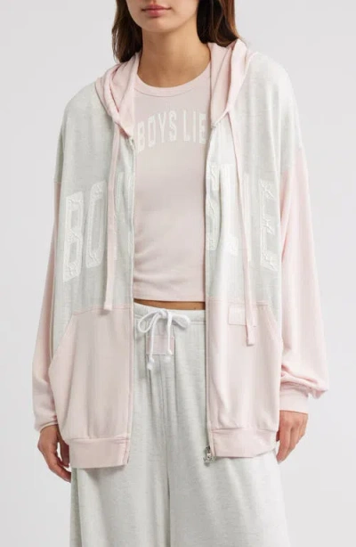 Boys Lie Pinky Promise Harley Full Zip Hoodie In White