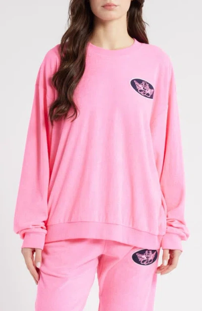 Boys Lie Princess Charming Logo Crewneck Sweatshirt In Pink