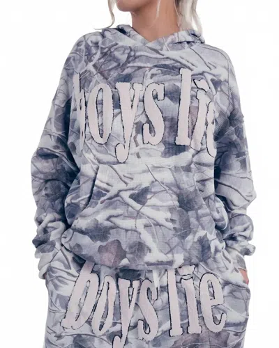 Boys Lie Racer Patched Graphic Hoodie In Multi In Purple