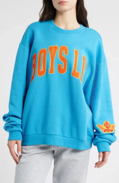 Boys Lie Razzle Dazzle Kara Crewneck Sweatshirt In Blue