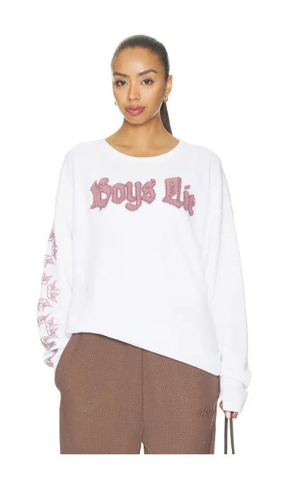 Boys Lie Rocker Thermal Bf Tee In White