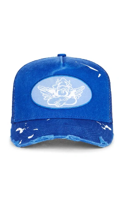 Boys Lie Royal B Trucker Hat In Blue