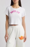 Boys Lie Sour Patch Crop Graphic T-shirt In White