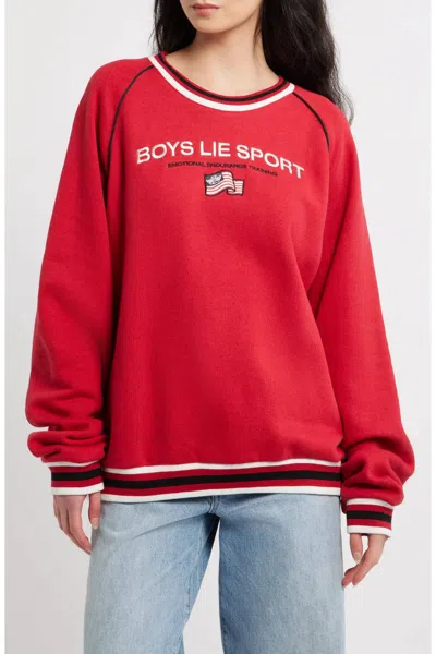Boys Lie Sport Kara Crewneck Sweatshirt In Red In White