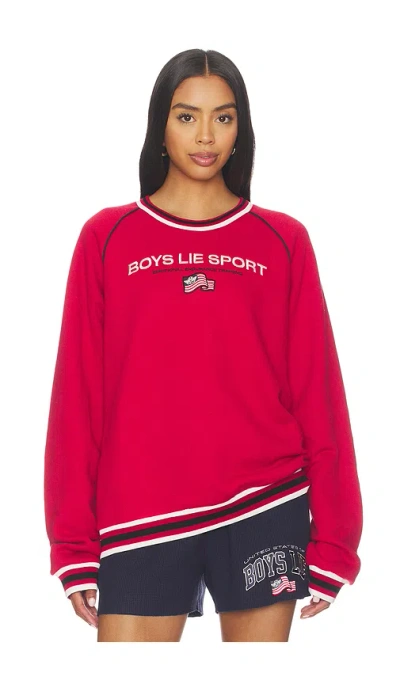 Boys Lie Sport Kara Crewneck Sweatshirt In Red