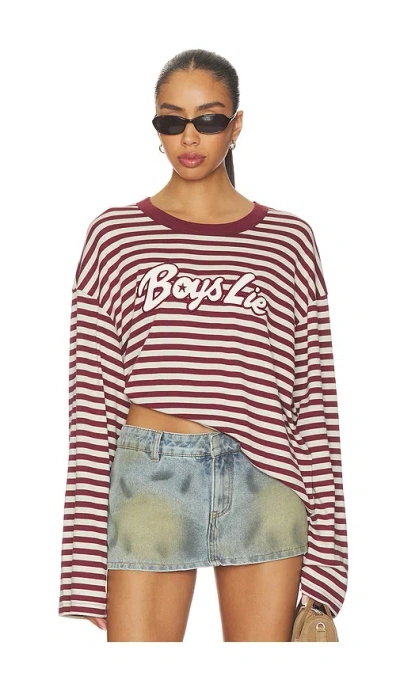 Boys Lie Starlight Boyfriend Longsleeve In Burgundy