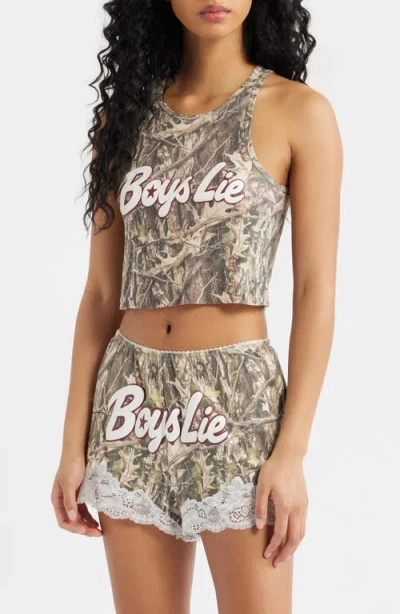 Boys Lie Starlight Graphic Crop Camo Tank In Multi