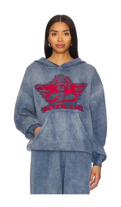 Boys Lie Stitch Me Up Interlock Racer Hoodie In Blue