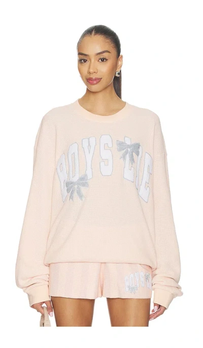Boys Lie Sunshine And Rainbows Kara Crewneck In Pink