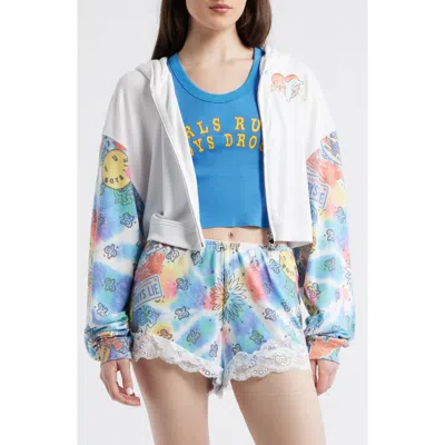 Boys Lie Tie-danna Full Zip Hacci Fleece Hoodie In Multi