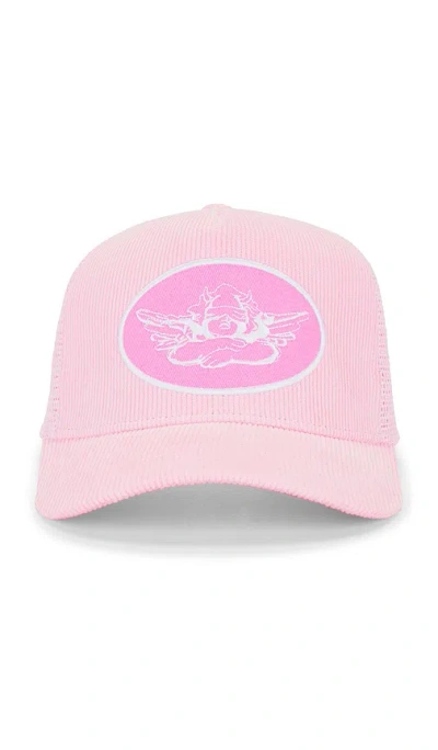 Boys Lie Trucker Hat In Rich In Pink