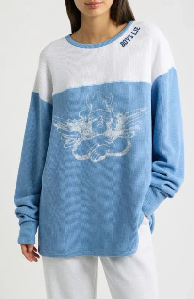 Boys Lie Varsity Blues Thermal Long Sleeve Tee
