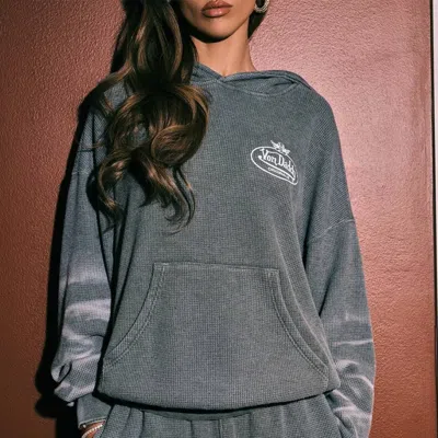 Boys Lie Von Dutch Racer Hoodie In Green In Grey