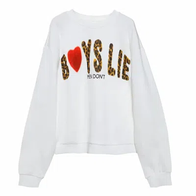 Boys Lie Women's Caitlyn Coded Kara Crewneck Top In White