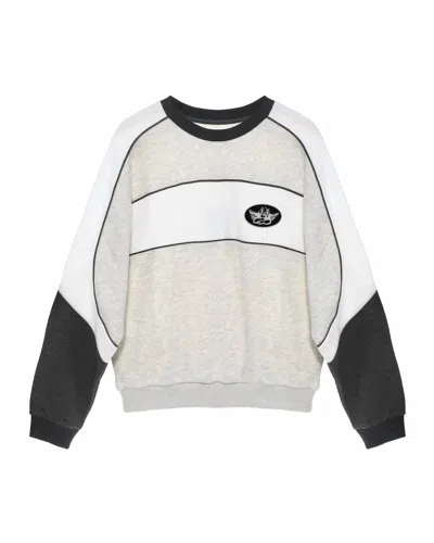 Boys Lie Women's First Pick Paneled Kara Crewneck Sweater In Heather In White