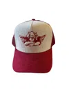 Boys Lie Women On The Brink Trucker Hat In Red/white In Neutral