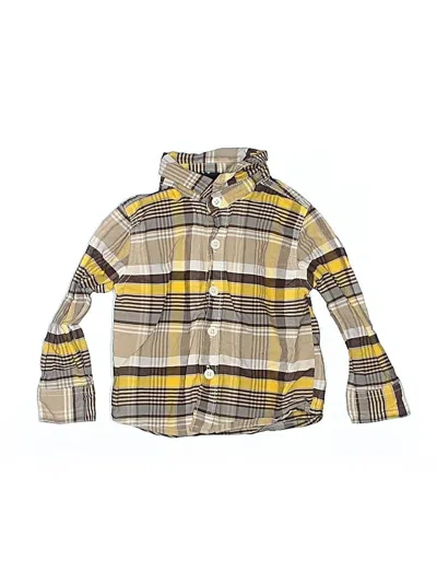 Pre-owned Boys Rock Babies' Long Sleeve Button Down Shirt In Yellow