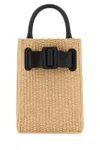 Boyy Raffia Bobby Tourist Epsom Handbag In Beige