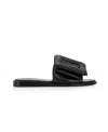 Boyy Black Leather Puffy Slippers In Black