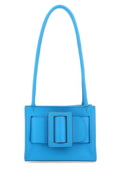 Boyy Boby18 Soft Shoulder Mini Leather Handbag With Suede Lining In Light Blue