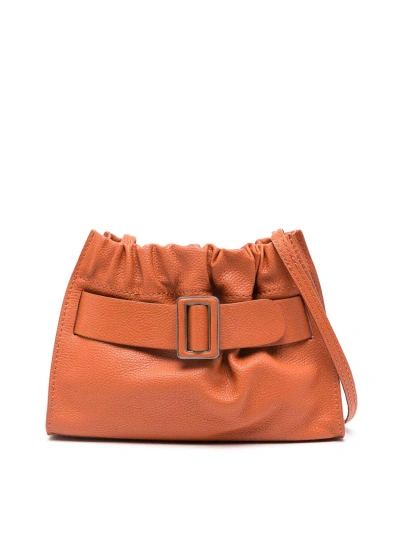 Boyy Square Scrunchy Soft Leather Crossbody Bag In Brown