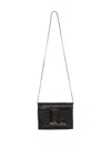 Boyy Buckle Travel Case Croco Embossed Leather Clutch Bag In Black