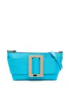 Boyy Buckle Pouchette Leather Handbag In Blue