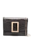 Boyy Women Buckle Travel Case Croco Embossed Leather Clutch Bag In Black