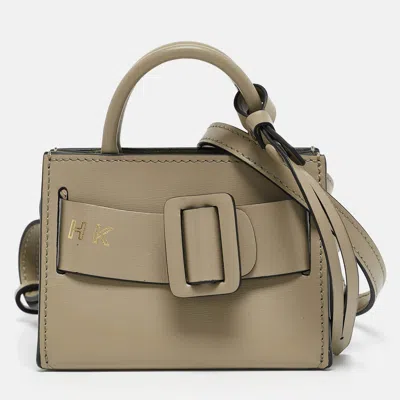 Boyy Khaki Green Leather Micro Bobby Charm Bag In Brown