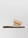 Boyy Leather Puffy Slippers With Tonal Padding In Cream