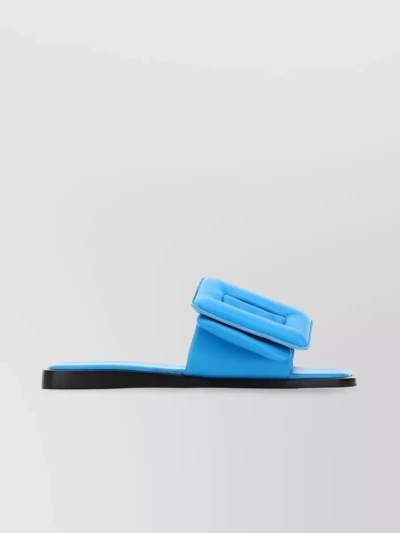 Boyy Oversized Puffy Buckle Sandals In Blue